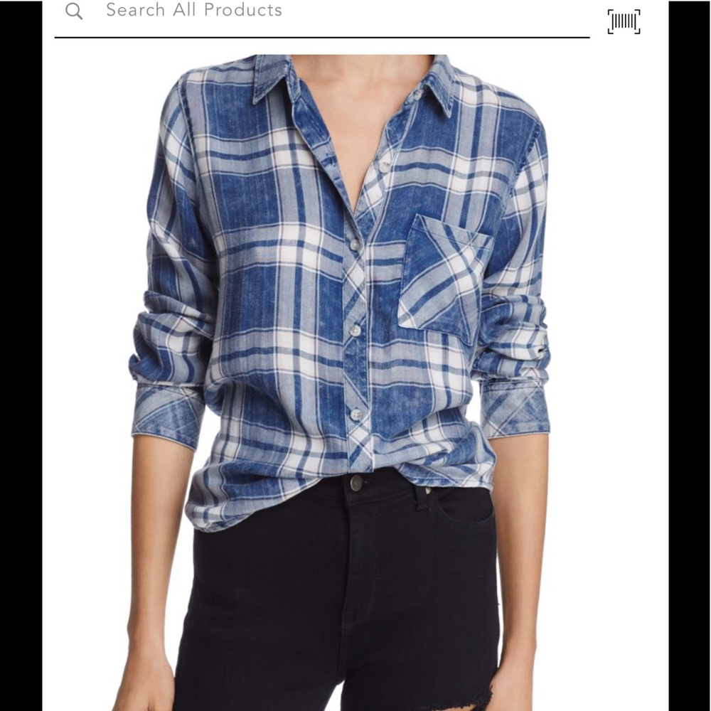 Rails Hunter Ocean Blush Cloud Plaid Shirt Sz XS